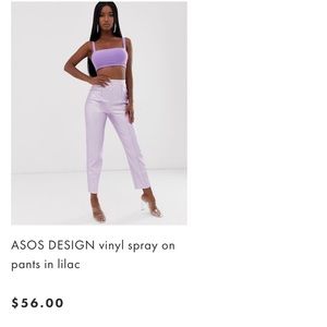 Lilac retro leather pants